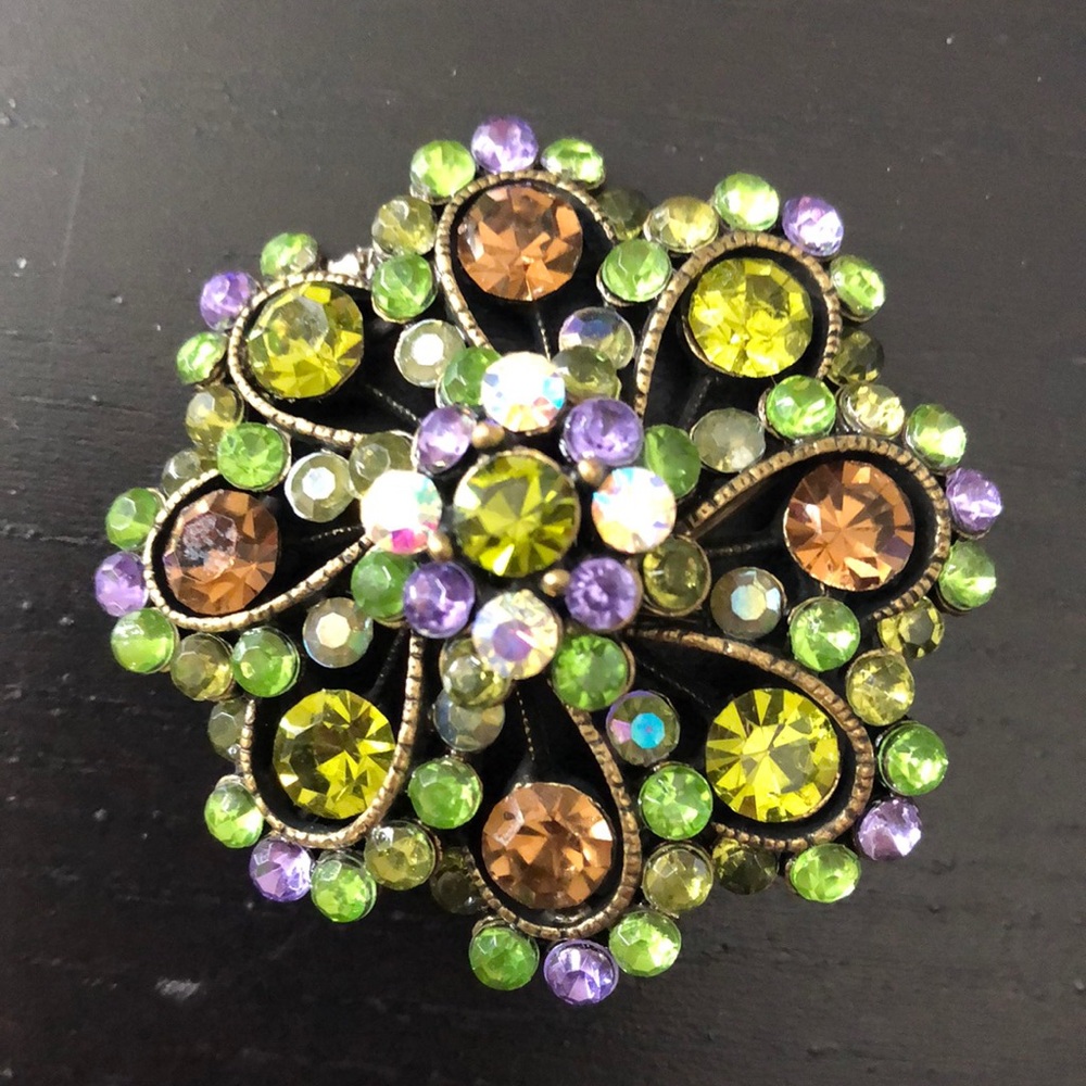 Antique Brooch Colitzy Aurora Borealis Pin